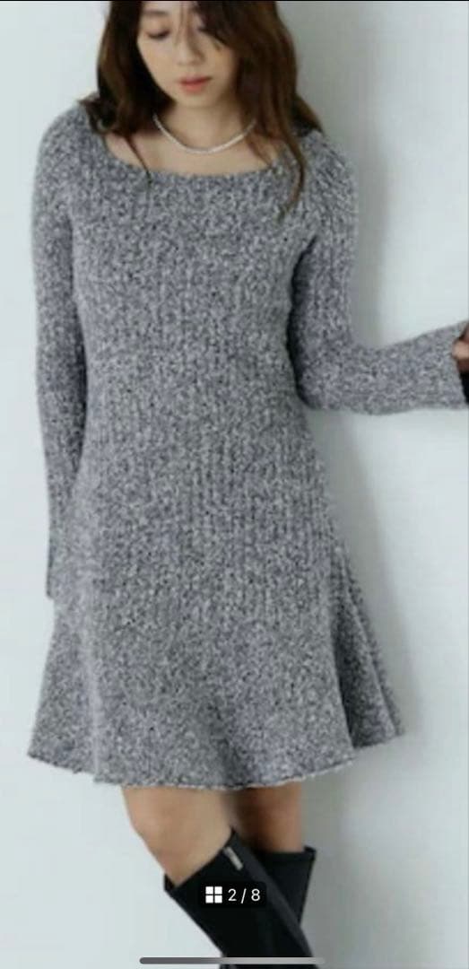 ナチュラルビューティーベーシック　ツイードミニワンピース＆カーディガンセット