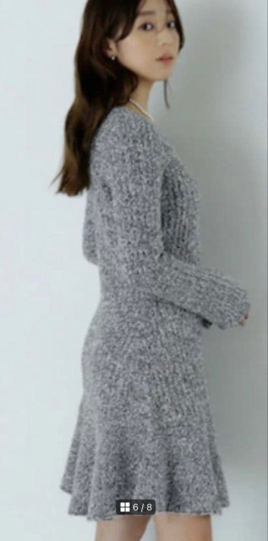 ナチュラルビューティーベーシック　ツイードミニワンピース＆カーディガンセット