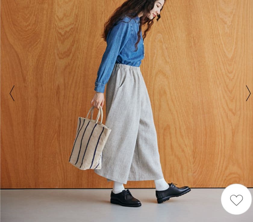 新品　中川政七商店　中川政七商店　麻とウールツイード　ワイドパンツ