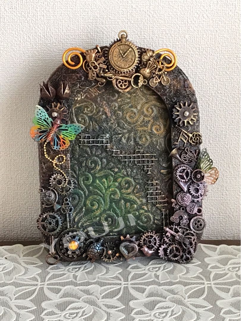 テクスチャーアート スチームパンクアート 額縁 立体画 原画一点もの #2