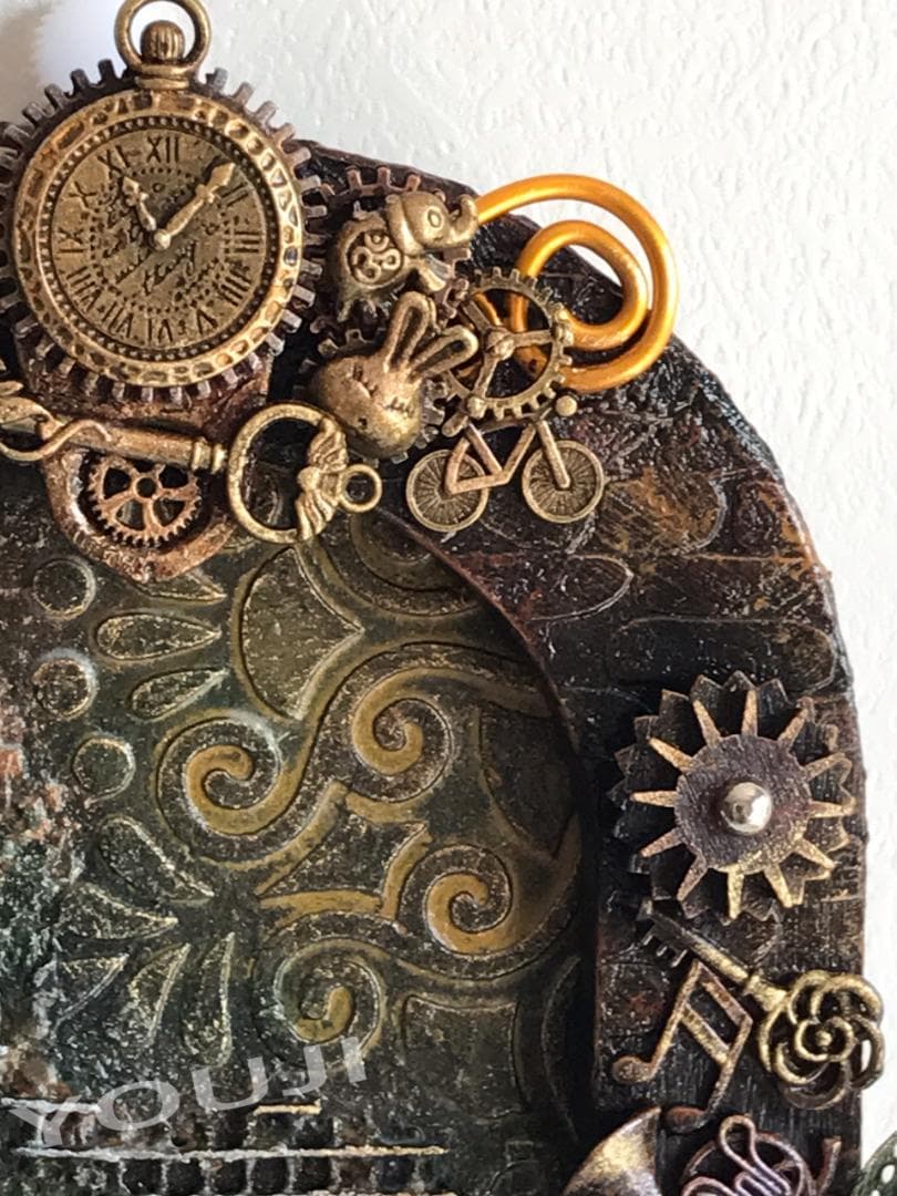 テクスチャーアート スチームパンクアート 額縁 立体画 原画一点もの #2