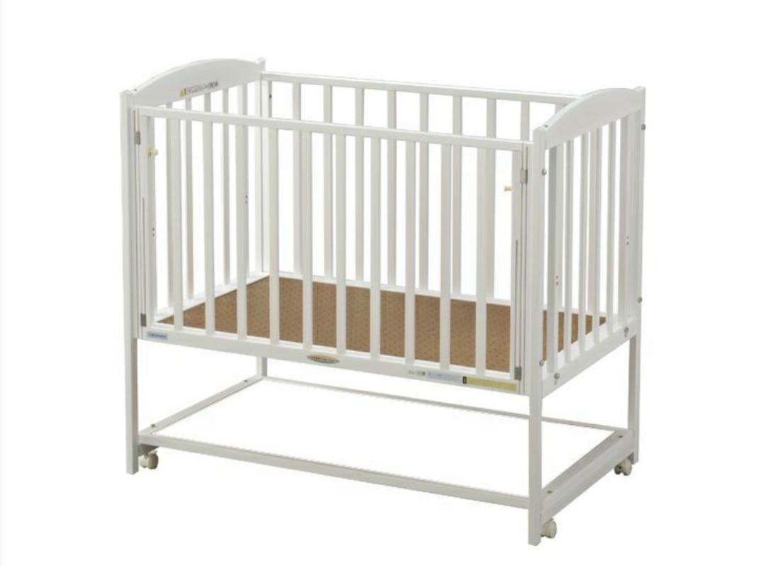 取説付き　ハイタイプ ベビーベッド 収納付き