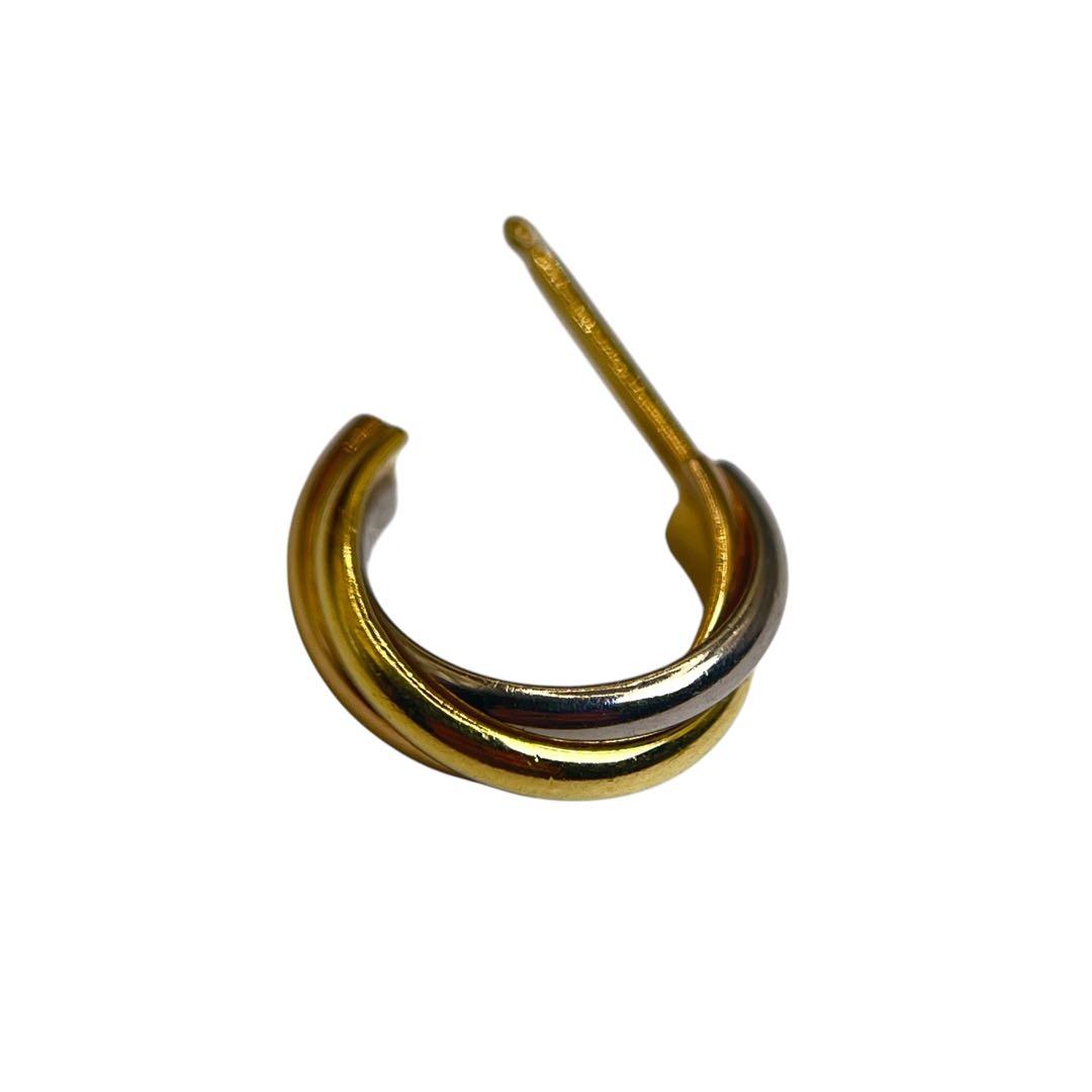 【美品】カルティエ　トリニティ　ピアス　片耳用　750 PG×WG