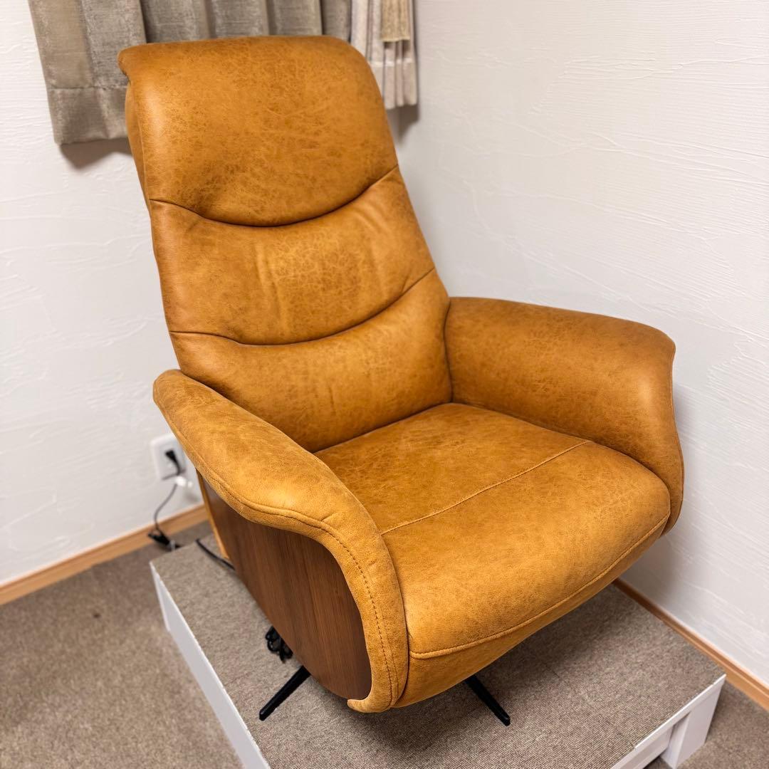 【美品】電動リクライニングチェア キャメル