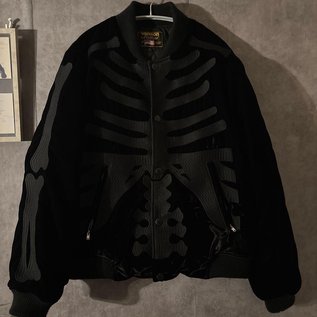 VANSON 50th anniversaryスカルボーンジャケット ベルベット