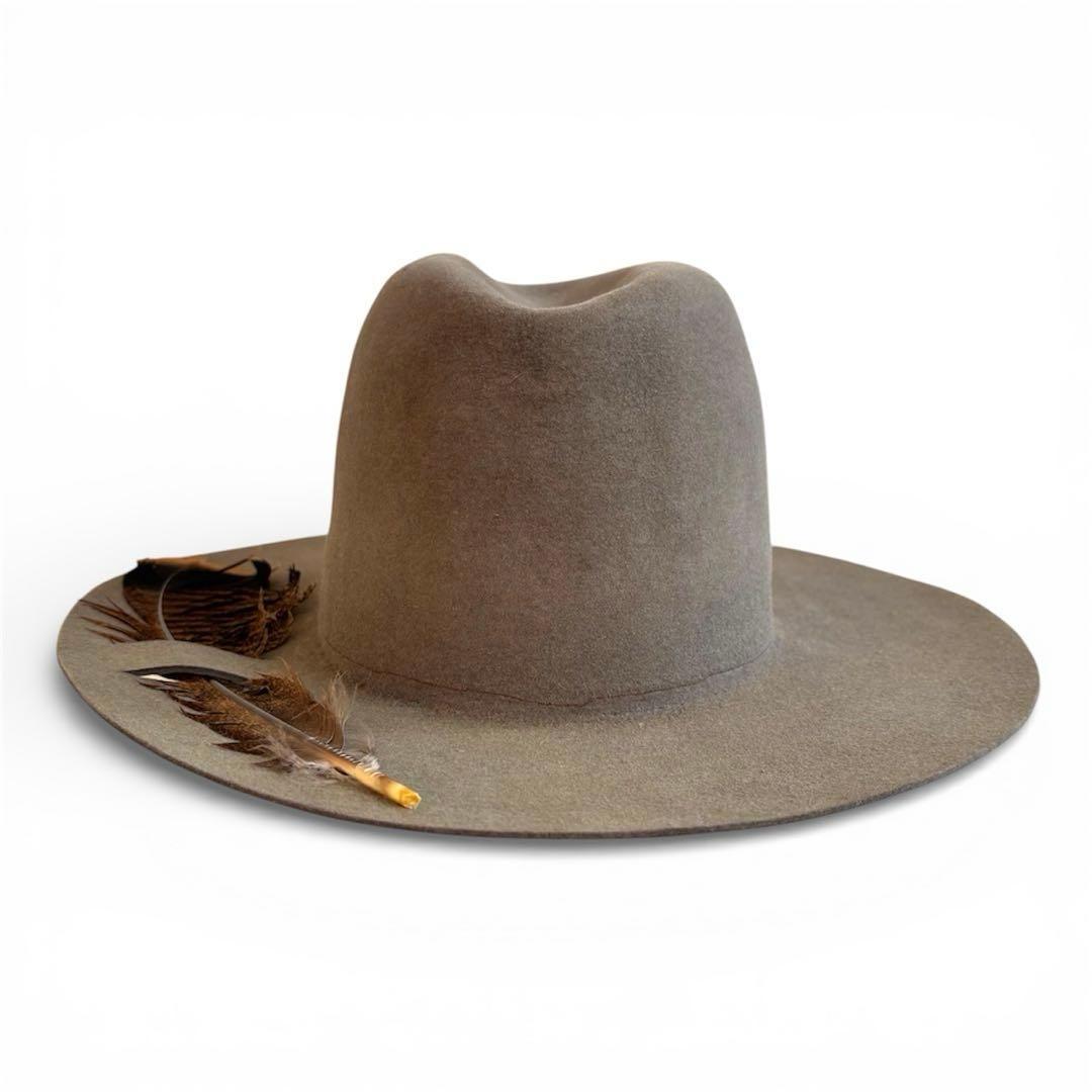 Brookes Boswell 中折れ フェザーハット ウール　フェルト