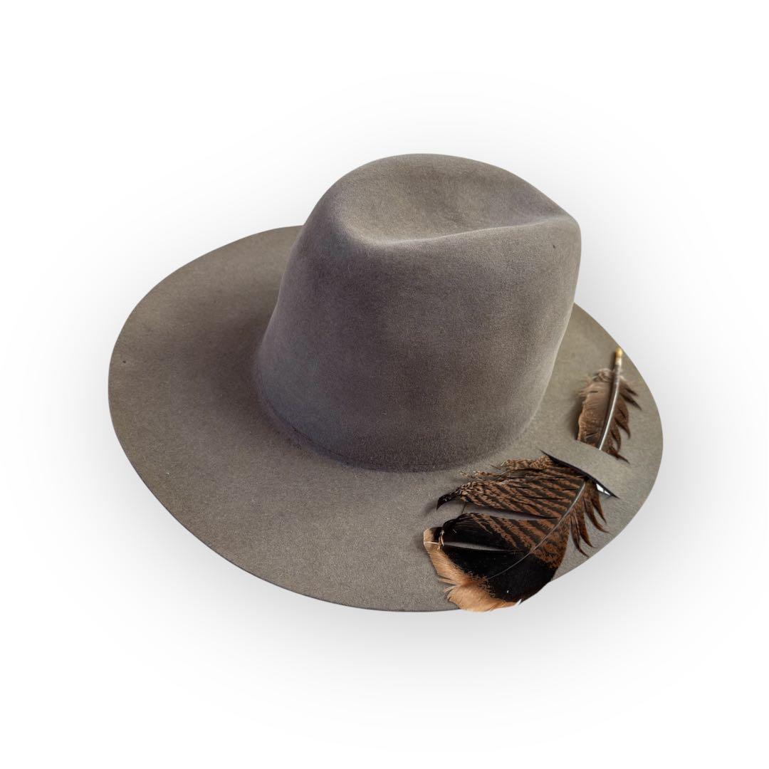 Brookes Boswell 中折れ フェザーハット ウール　フェルト
