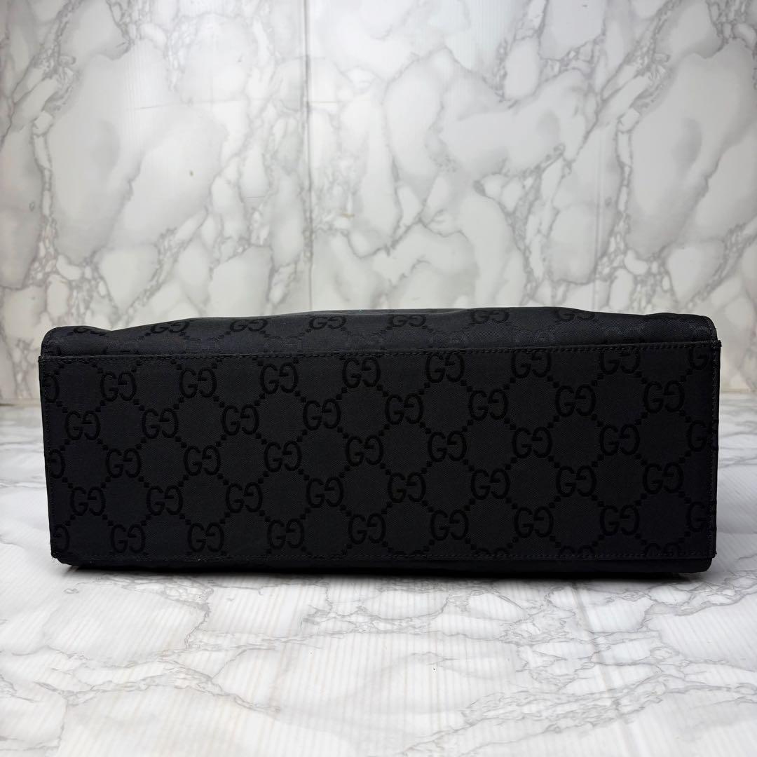 041 美品 GUCCI バンブー ハンドバッグ 三室構造 黒 nw4