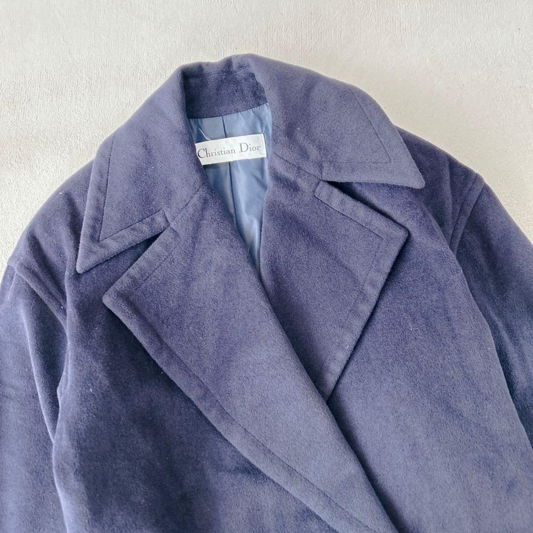 専用　クリスチャンディオール　チェスターコート　アンゴラ混　ネイビー　XL相当