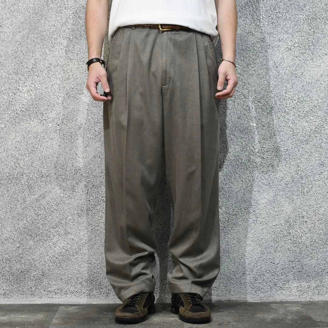 古着 LEVI’S SLATES 3タック とろみ スラックス ワイドパンツ