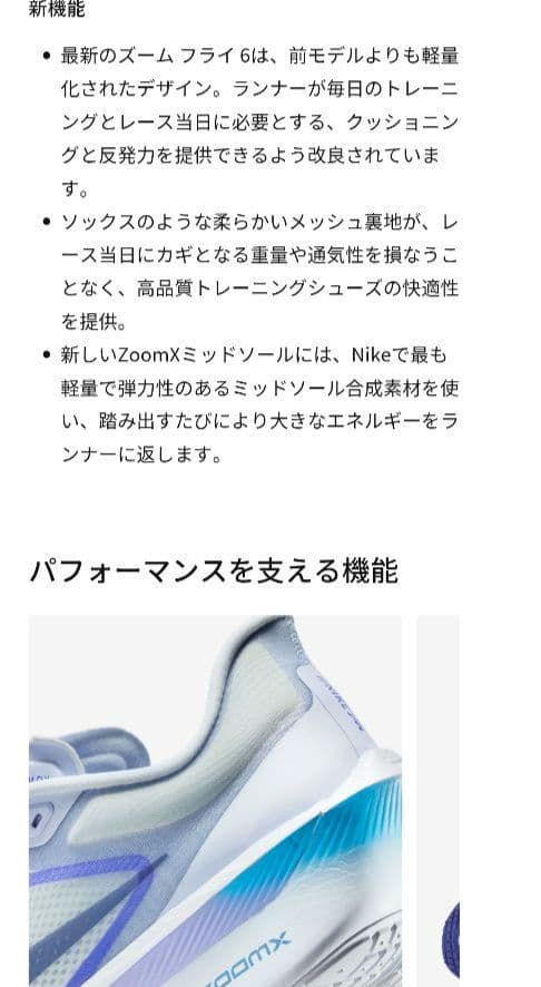 Nike Zoom Fly 6 ランニングシューズ 24.5ｃｍ