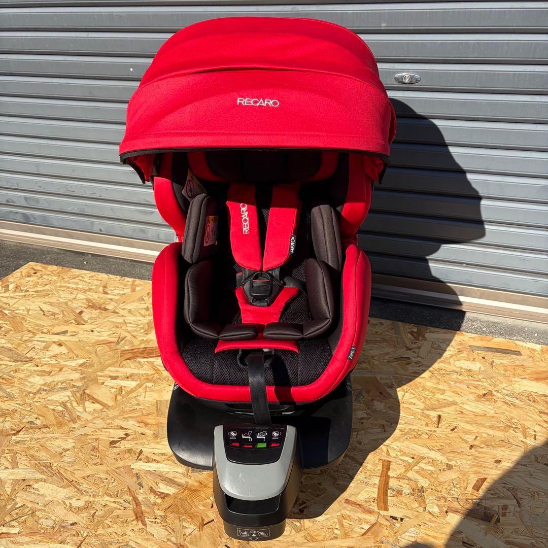 【美品】RECARO チャイルドシート ゼロワン セレクト ISOFIX レッド