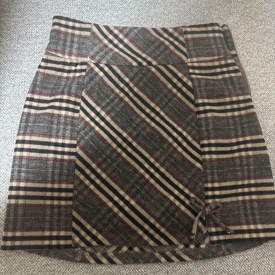 スカート ANDMARY Monica check mini skirt beige M