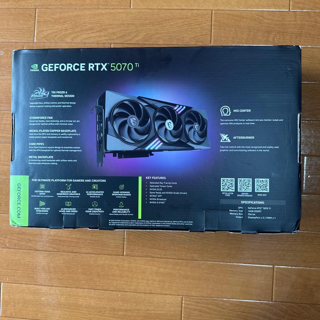 グラフィックボード・グラボ・ビデオカード MSI RTX5070ti 16G GAMING TRIO OC PLUS