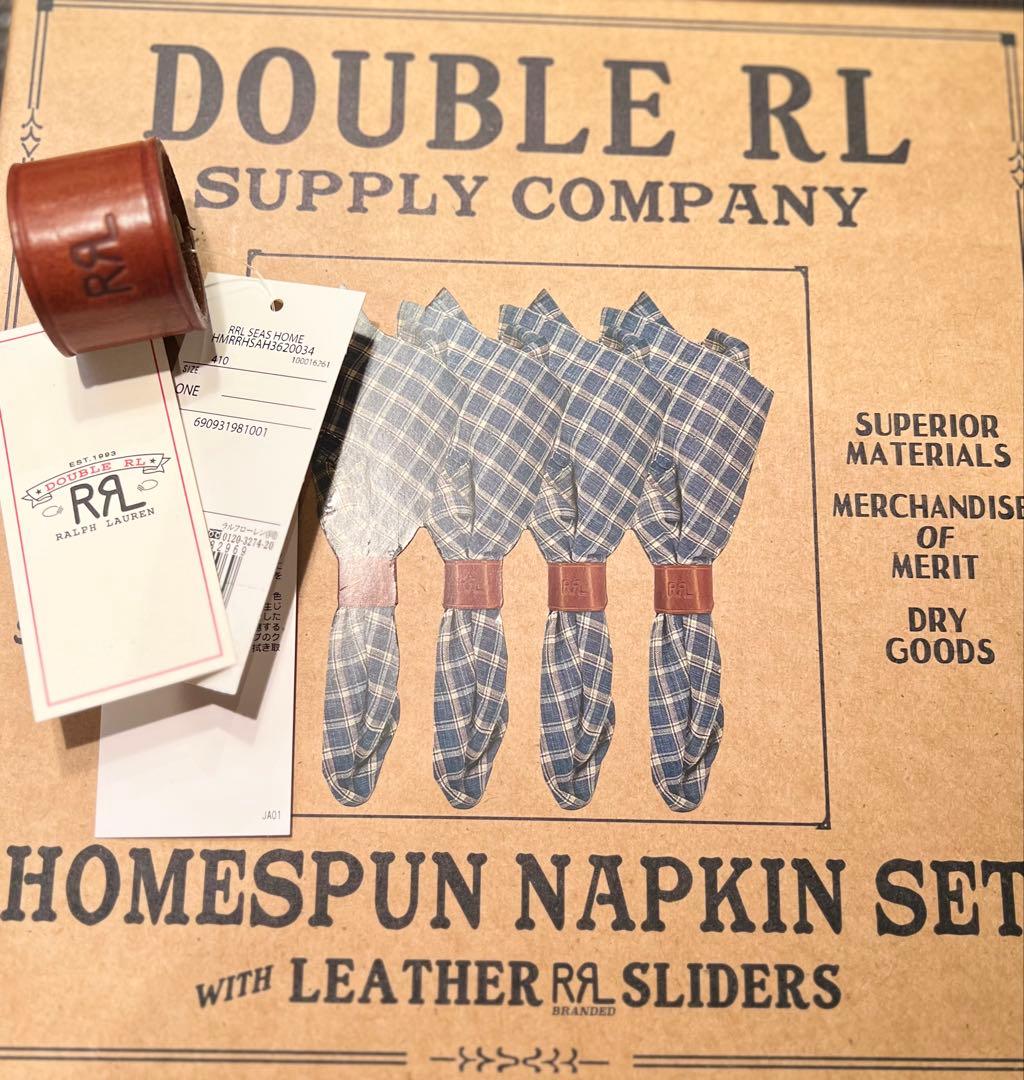 RRL ダブルアールエル レザー スライダー ナプキン スカーフ セット