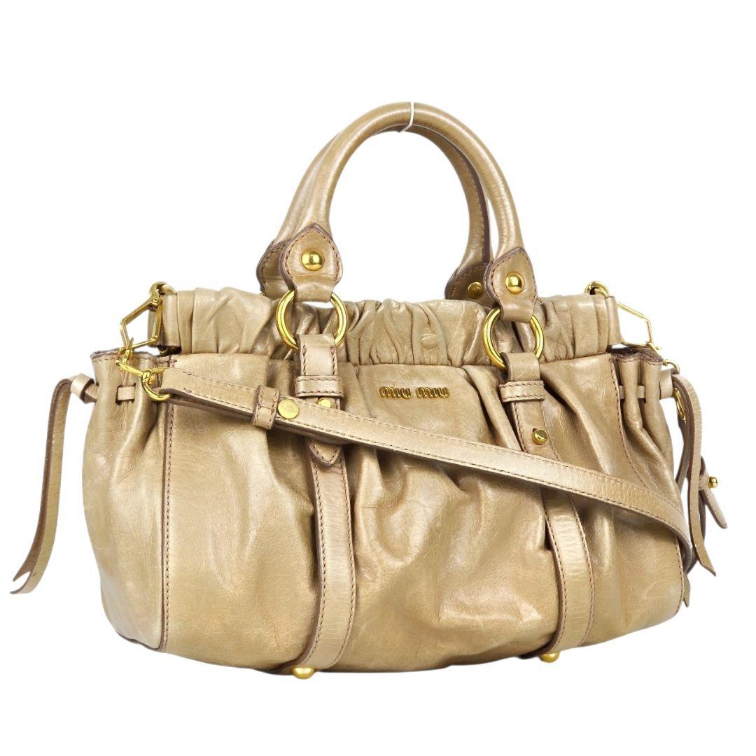 美品 ミュウミュウ ヴィテッロ ルクス リボン ハンドバッグ ショルダーバッグ