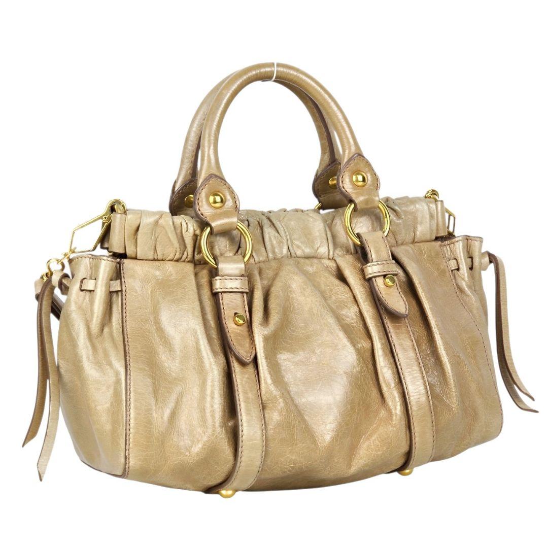 美品 ミュウミュウ ヴィテッロ ルクス リボン ハンドバッグ ショルダーバッグ