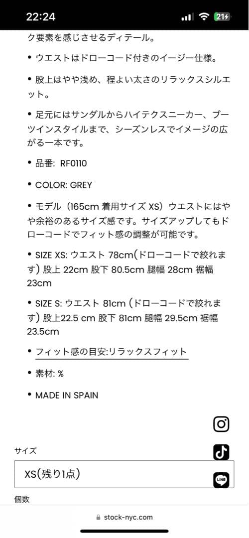 パロマウール 23aw ナイロンカーゴパンツ