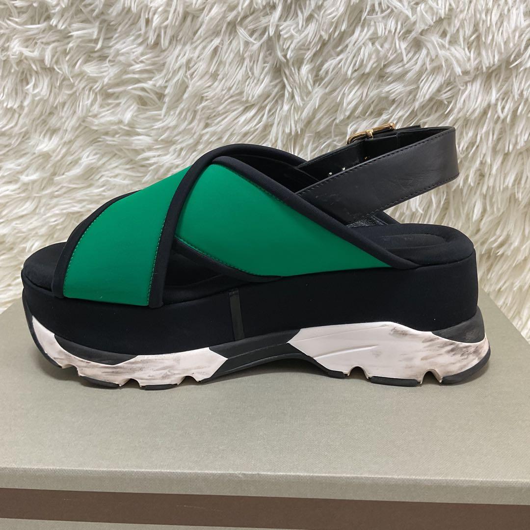 MARNI マルニ クロス ウエッジサンダル スポーツサンダル 厚底 グリーン