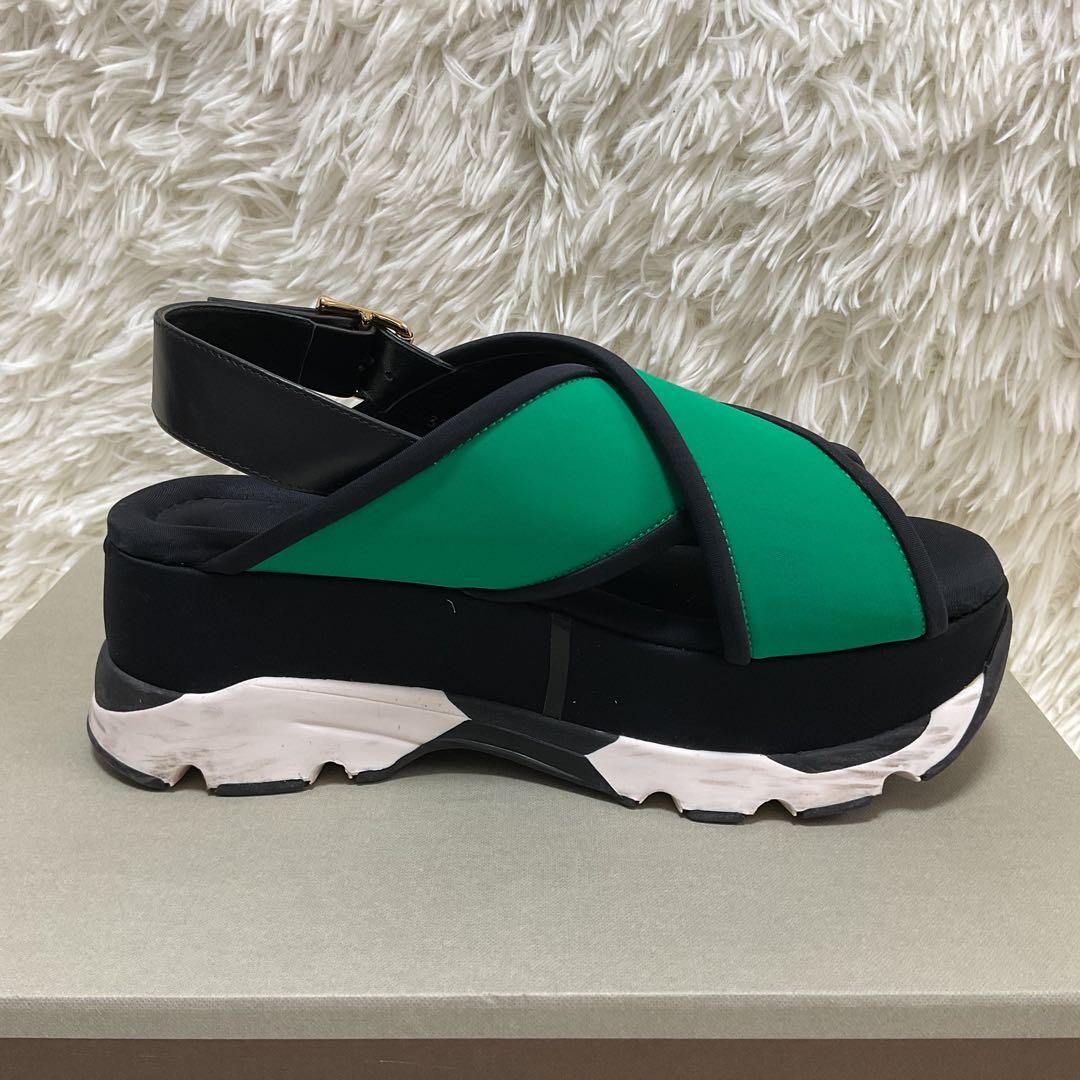 MARNI マルニ クロス ウエッジサンダル スポーツサンダル 厚底 グリーン