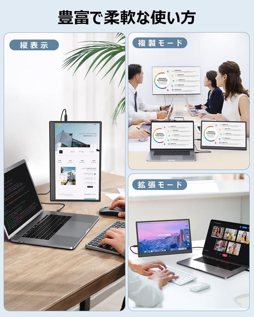 モバイルモニター 15.6インチ フルHD】 キックスタンド　保護カバー