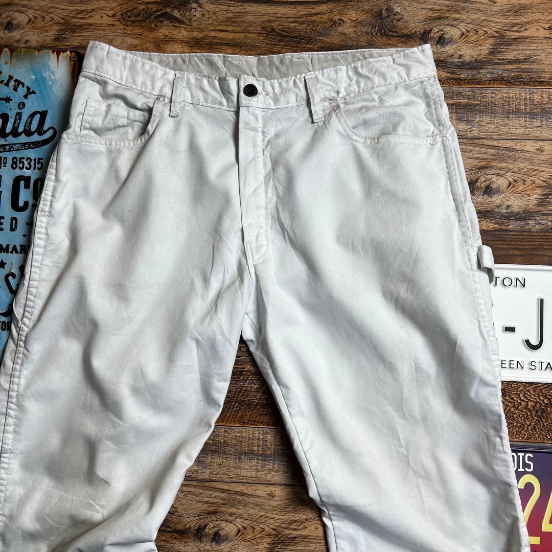 な*は様 Dickies ペインターパンツ ホワイト W34ワークパンツ 古着