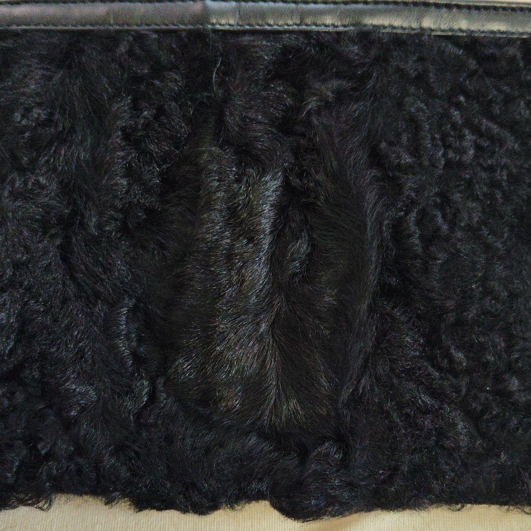 LOEWE クラッチバッグ 黒 レザー・ファー