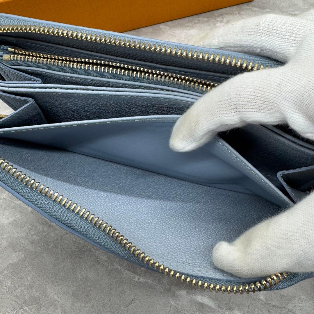 【限定品】ルイヴィトン財布　アンプラント　ジッピー　ウォッシュドブルー