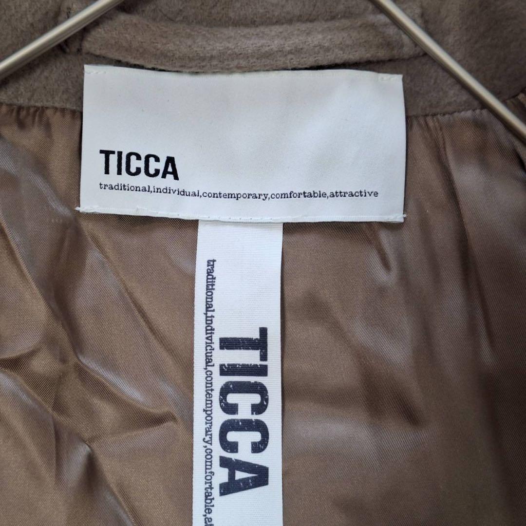 美品✨ティッカ 定価6.4万 近年テントコート ダブルブレスト トープ