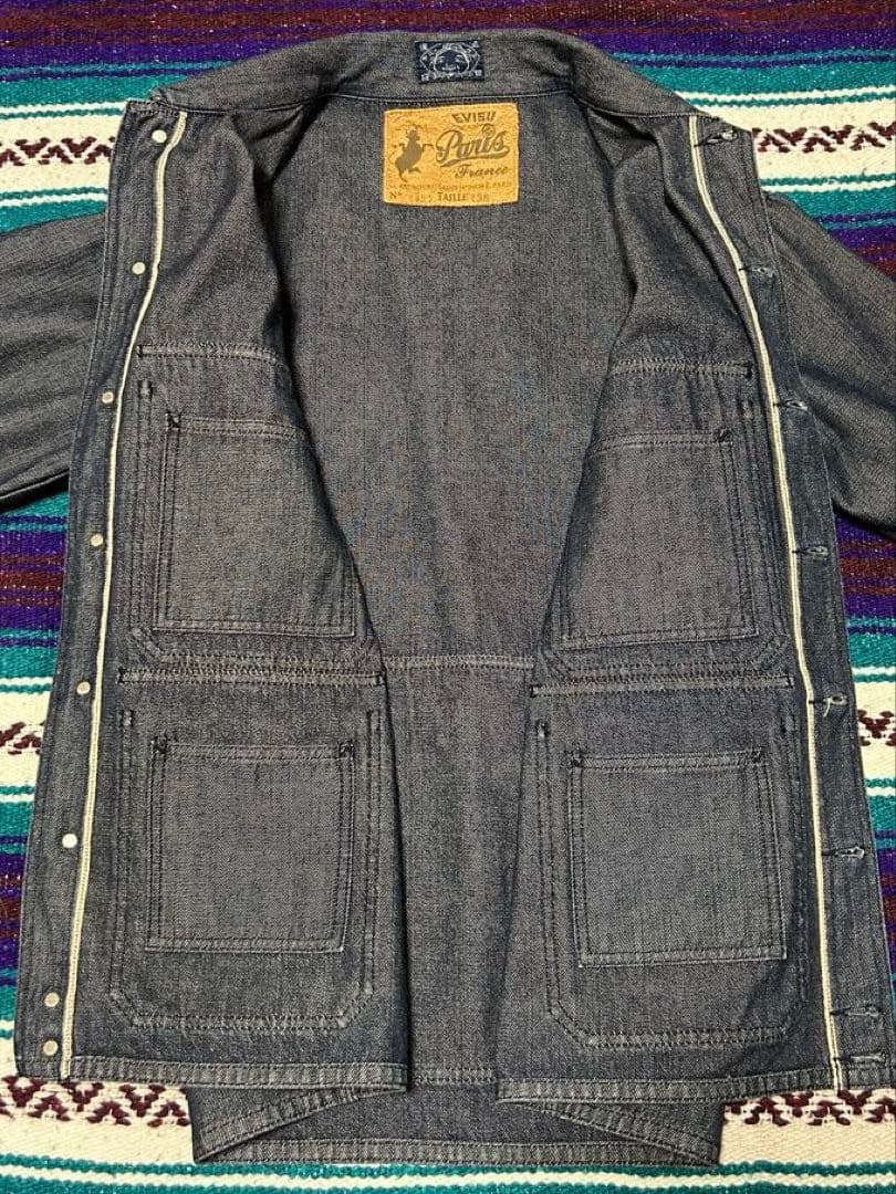 ジャケット・アウター EVISU Paris France DENIM HUNTING JACKET