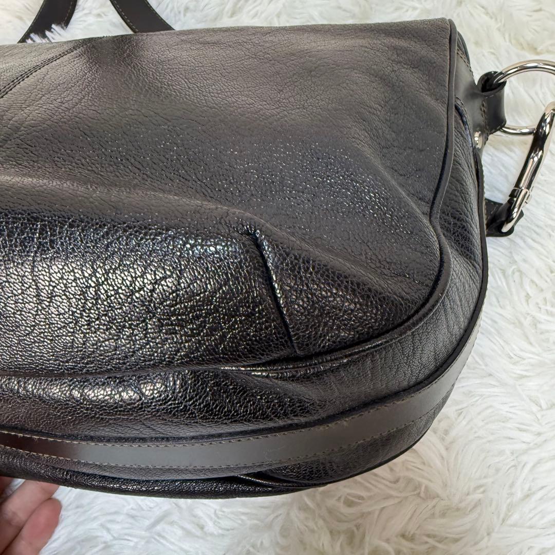 【美品】ソメスサドル ショルダーバッグ メッセンジャーバッグ レザー ブラック