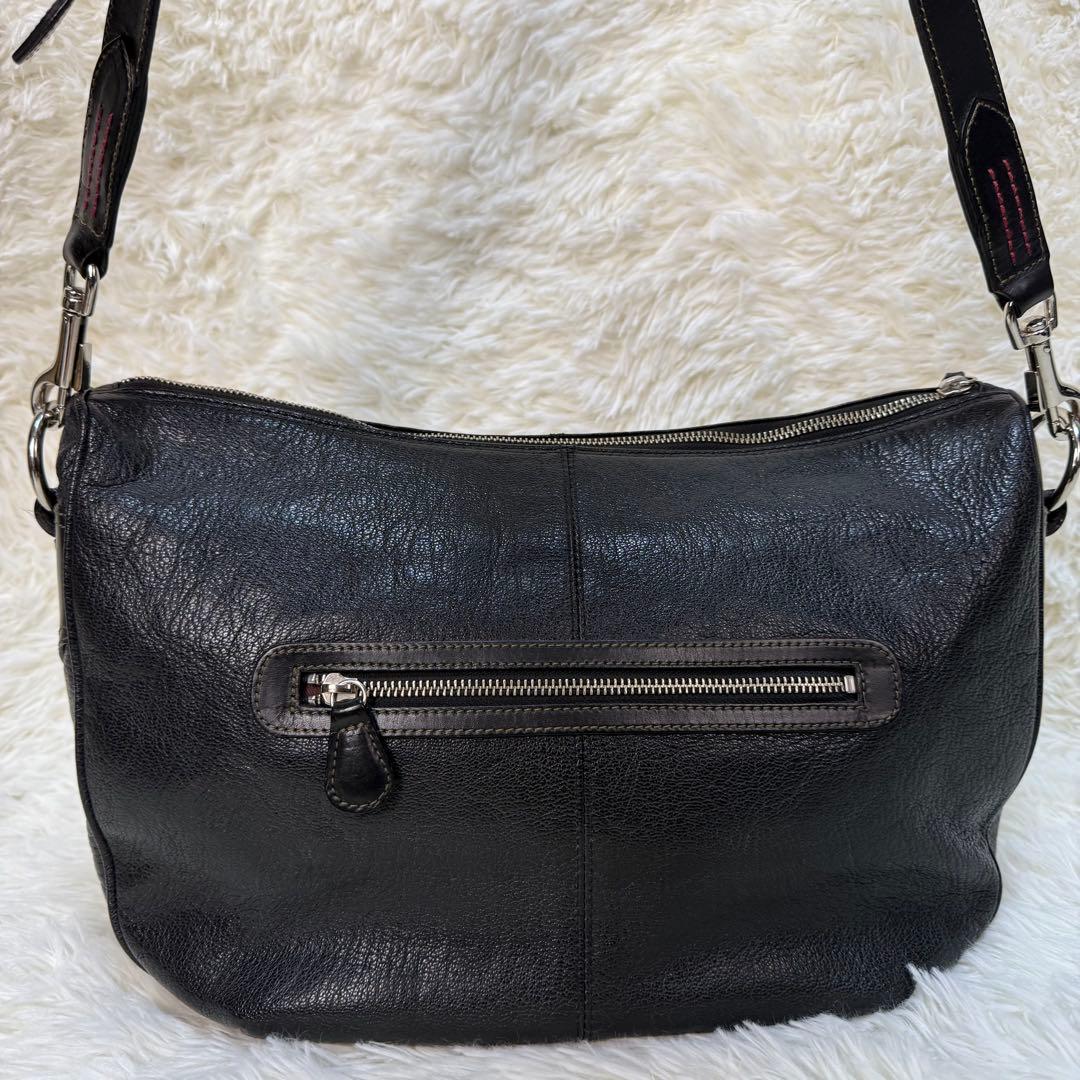 【美品】ソメスサドル ショルダーバッグ メッセンジャーバッグ レザー ブラック