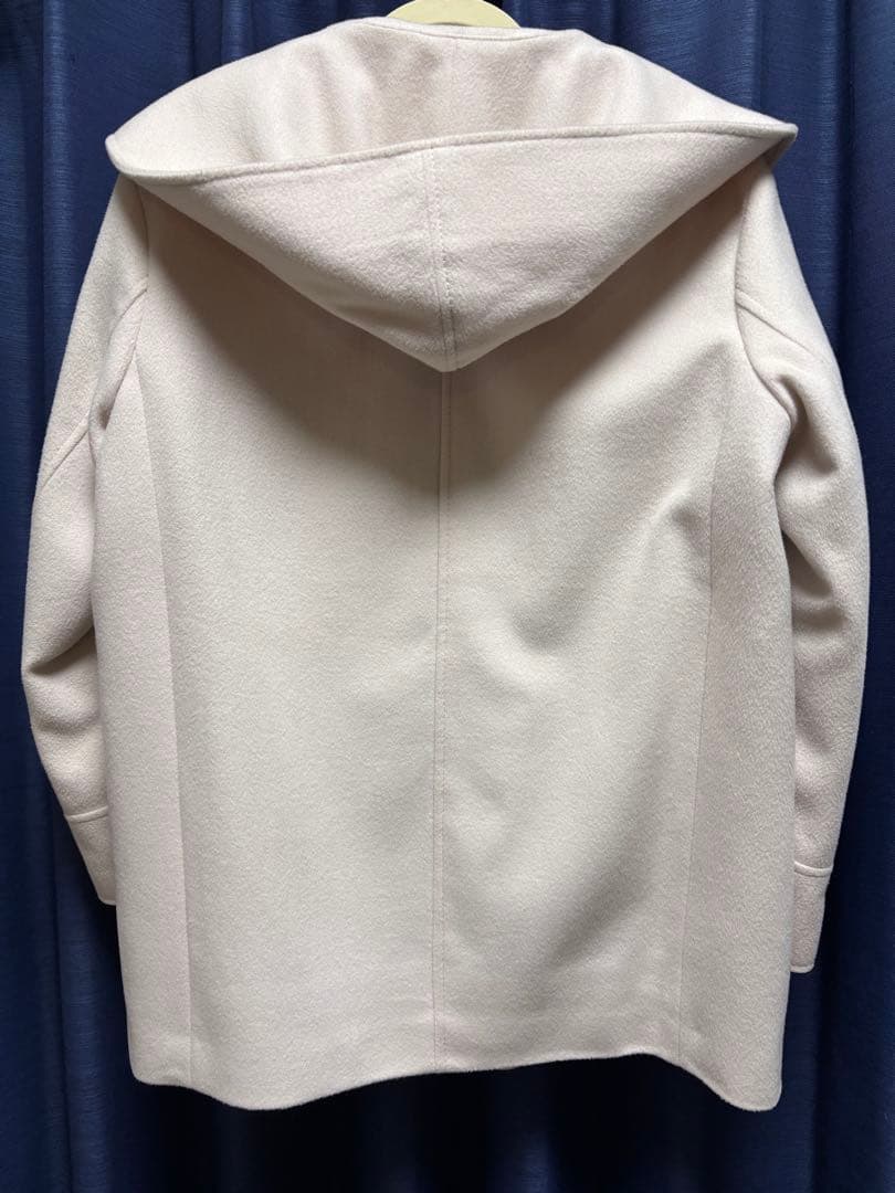 23区Sウールカシミヤビーバー フード付き ショートコート 34 ライトベージュ