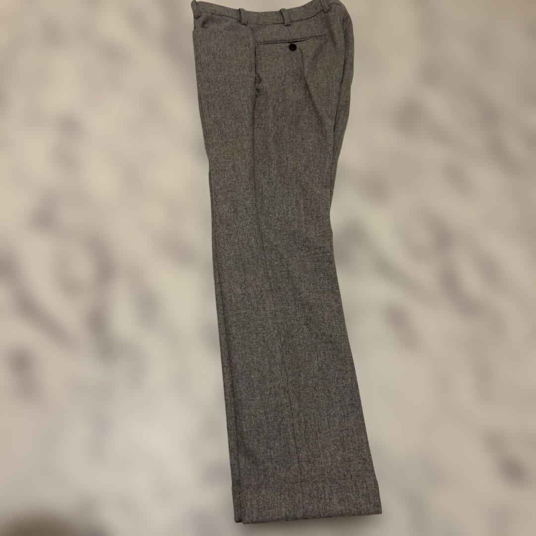 美品細身グレー イタリア製生地フルオーダースーツ ジャケット パンツ ベスト