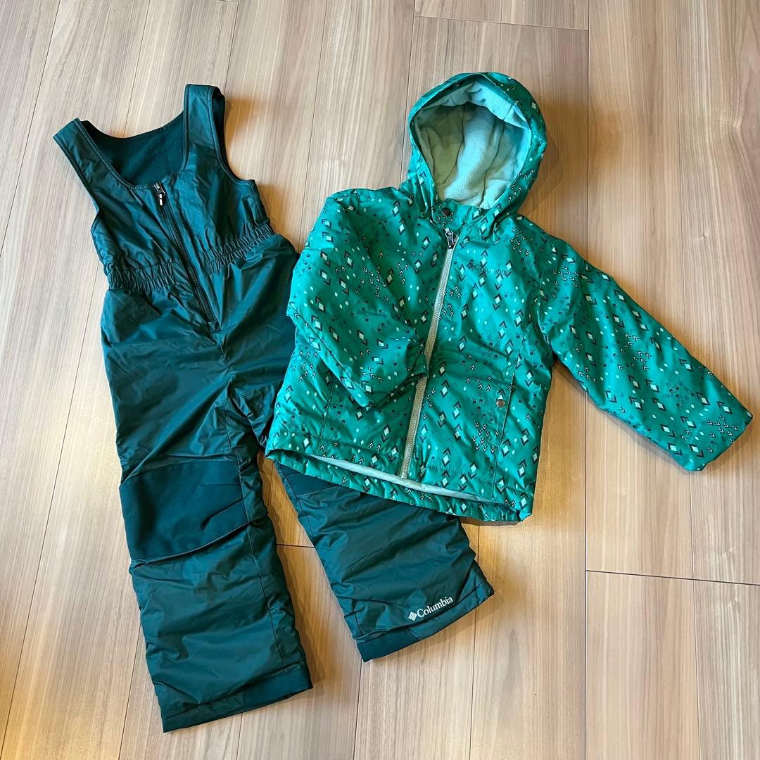 Columbia 子ども用スキーウェア 緑色 xxs 4才-5才
