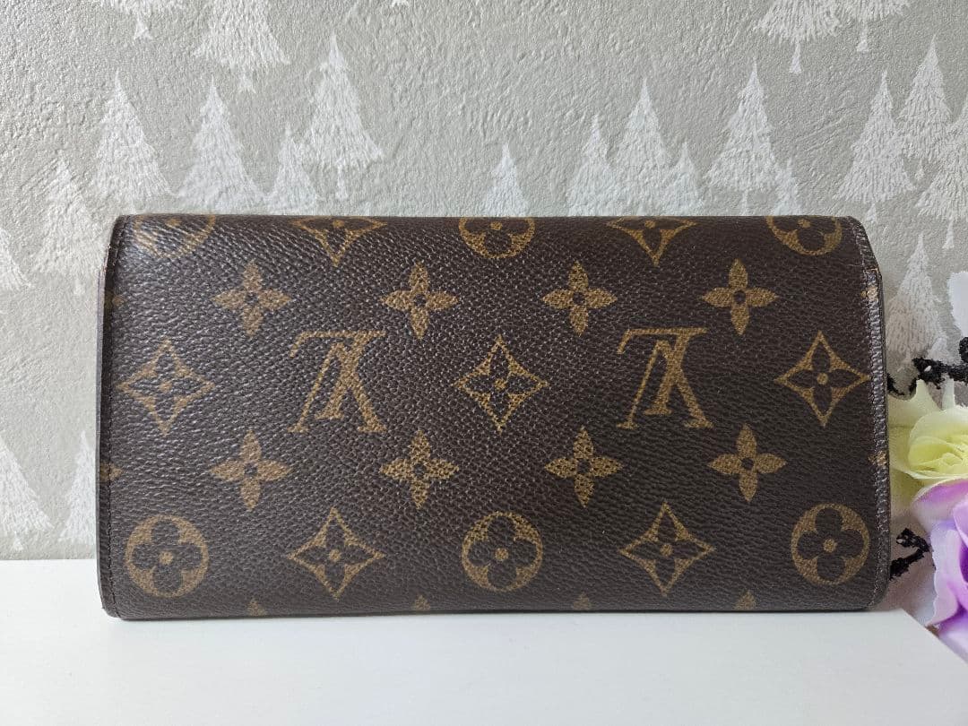 ルイヴィトン ポルトフォイユ エミリー ピンク モノグラム ブラウン 長財布