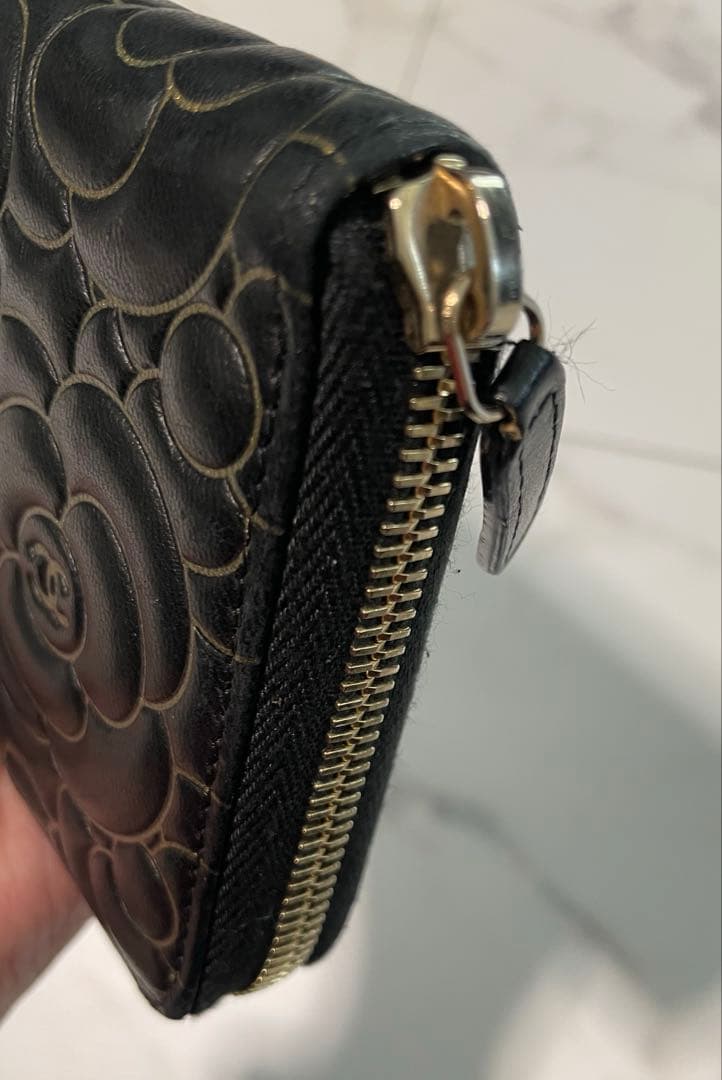 美品　CHANEL カメリア　長財布