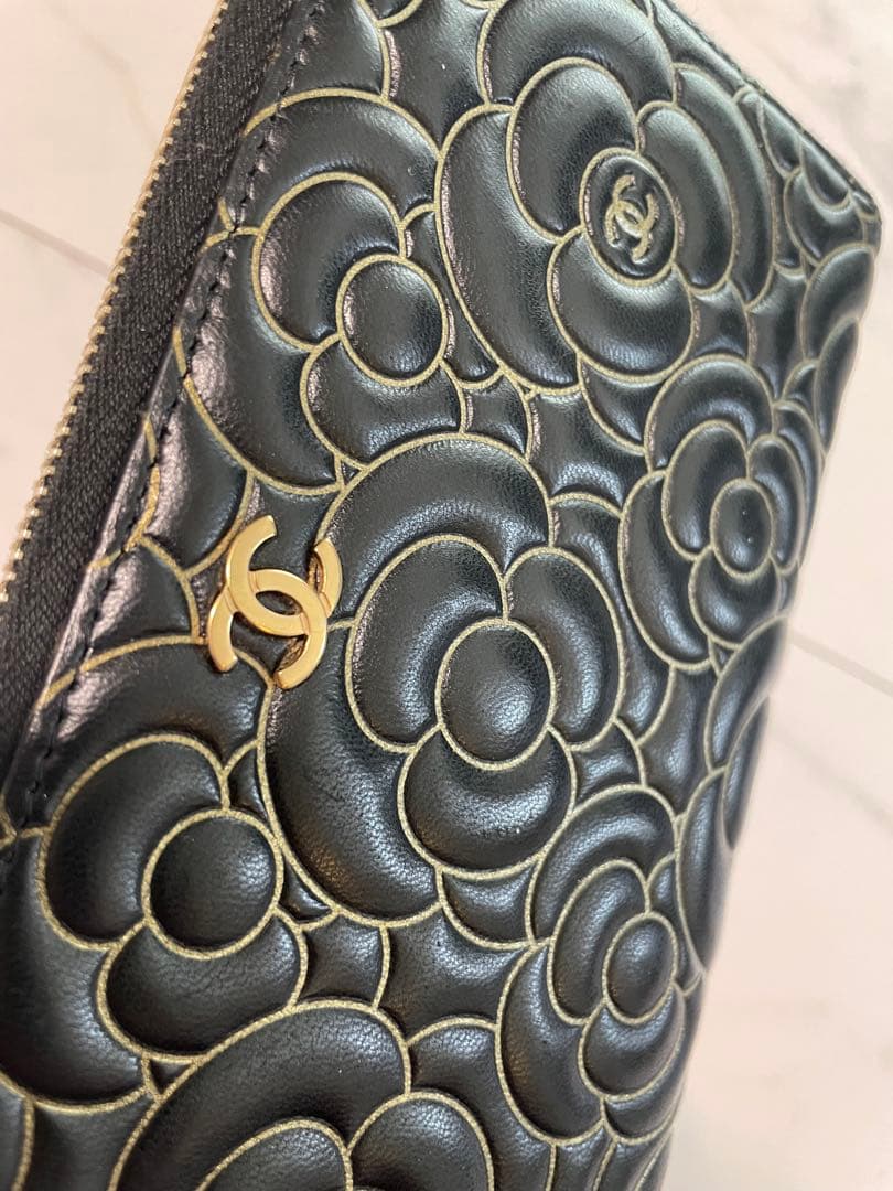 美品　CHANEL カメリア　長財布