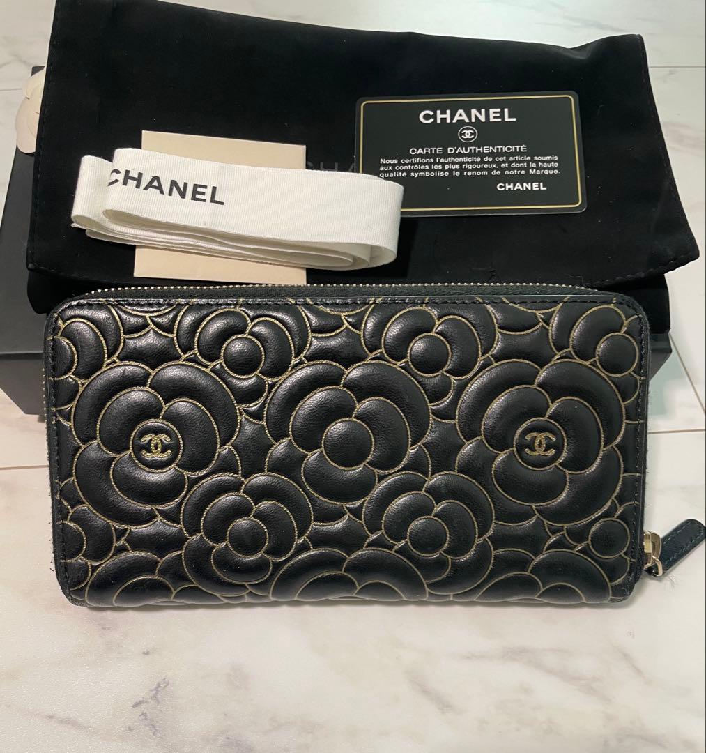 美品　CHANEL カメリア　長財布