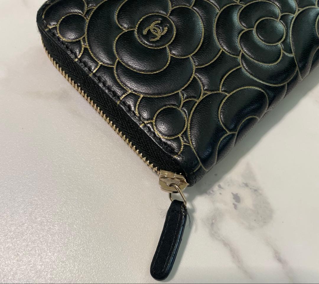 美品　CHANEL カメリア　長財布