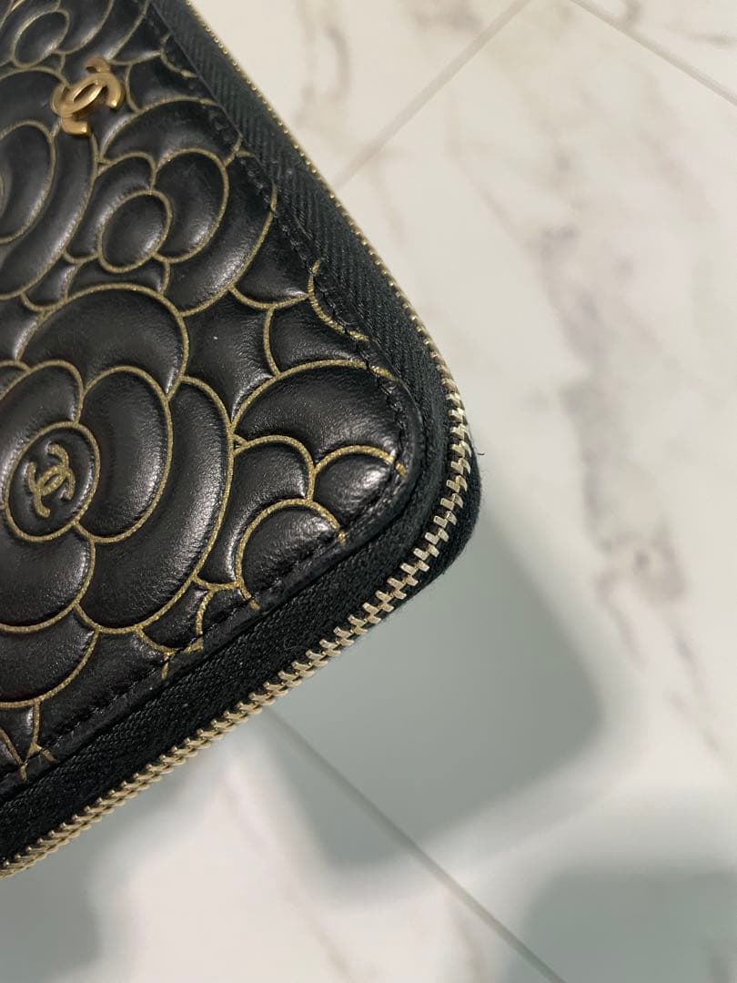 美品　CHANEL カメリア　長財布