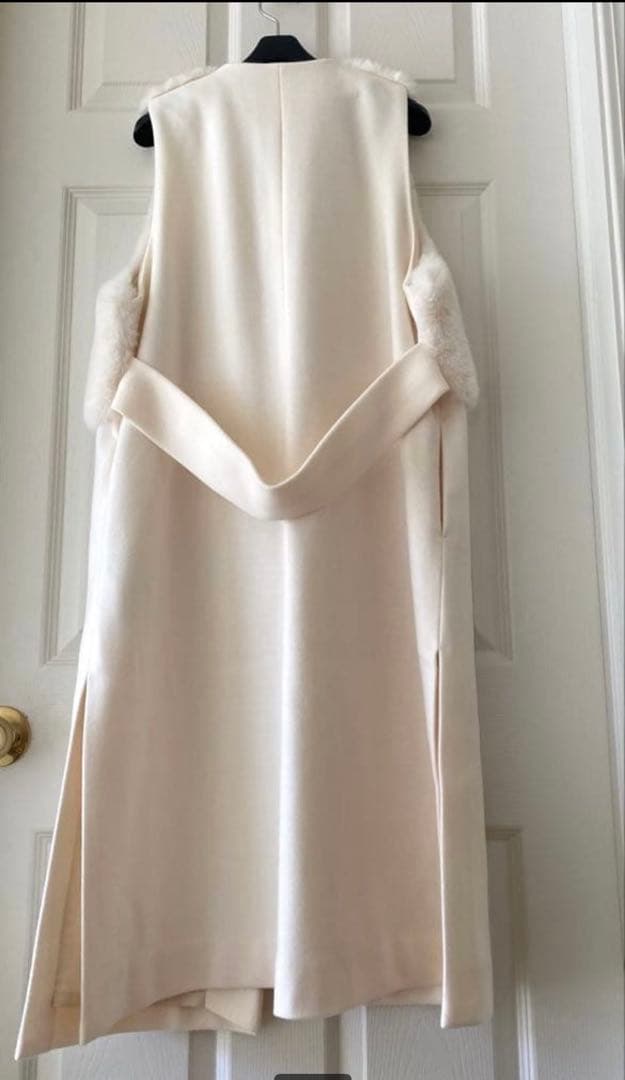 ❤️ エコファー切替ロングベスト　ジレ❤️ポケット付き　新品未使用