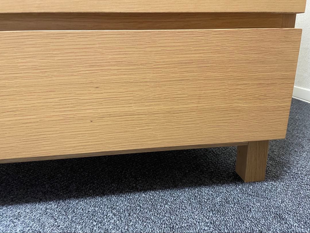 無印良品　オーク材チェスト6段ワイド　廃盤　幅800 mm ①