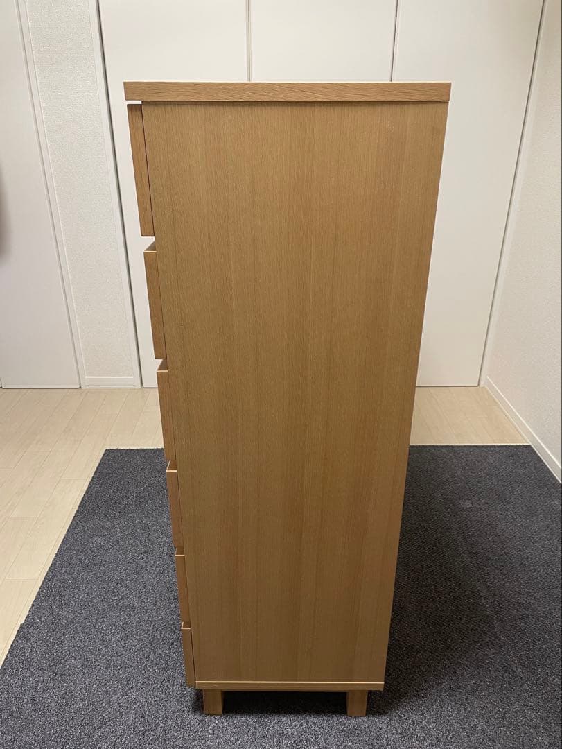 無印良品　オーク材チェスト6段ワイド　廃盤　幅800 mm ①