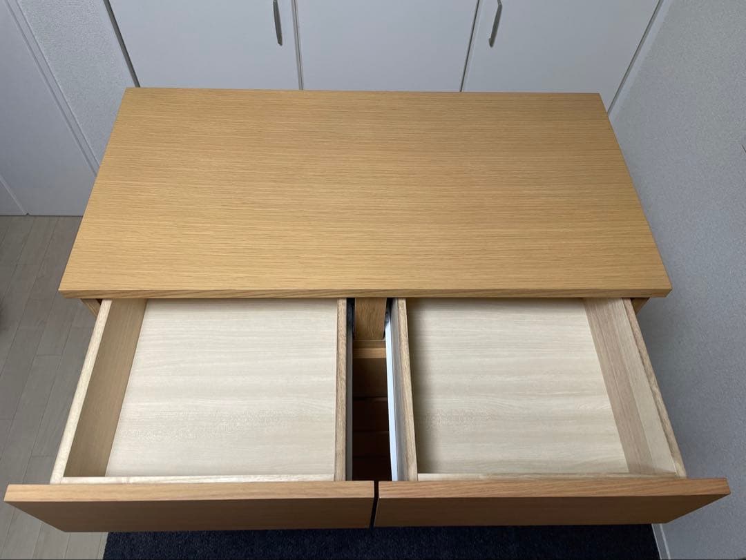 無印良品　オーク材チェスト6段ワイド　廃盤　幅800 mm ①