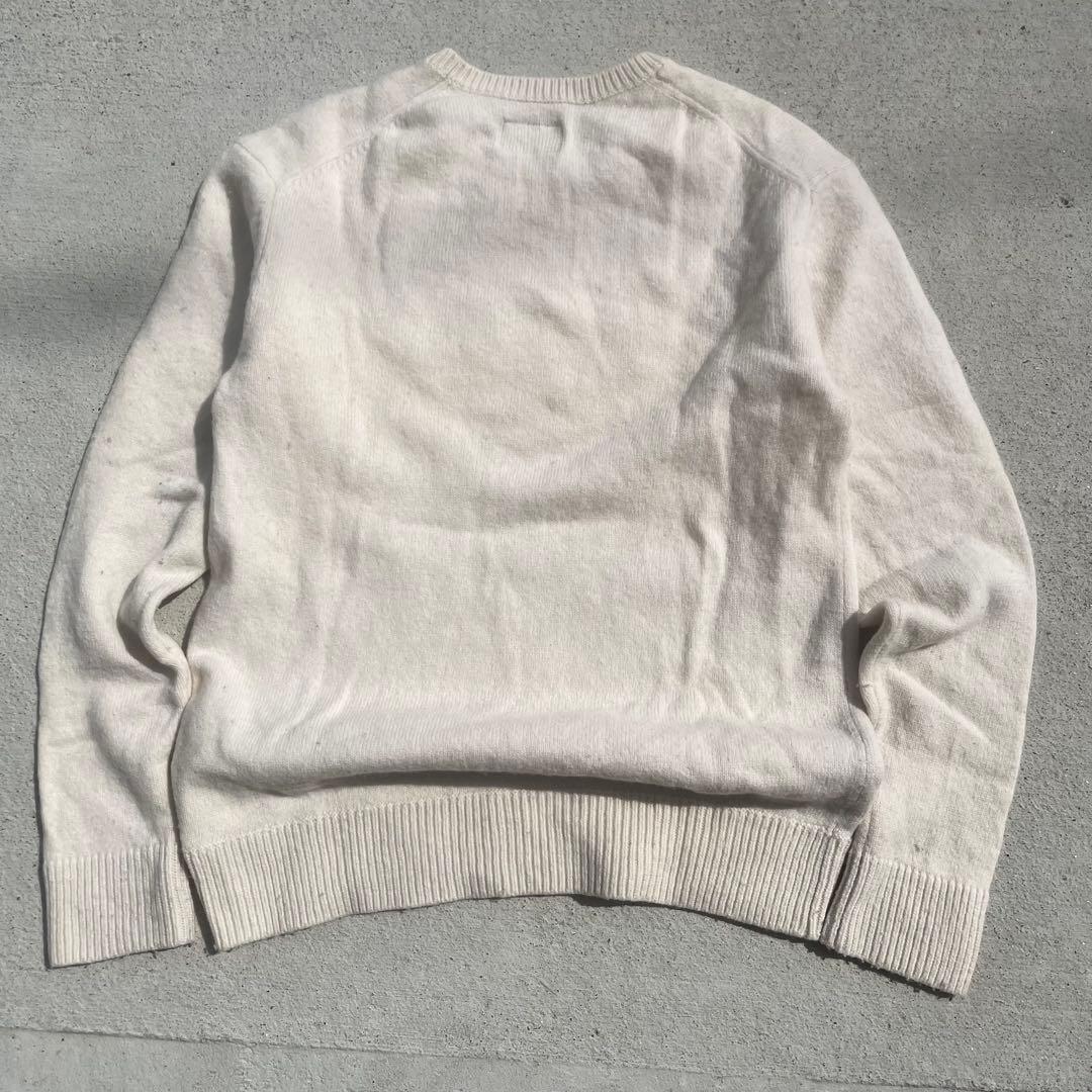 【激レア】　STUSSY ニット　セーター　長袖　フロント　ロゴ　刺繍　M