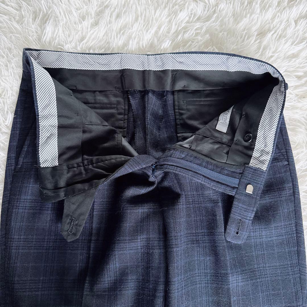 【SIMPLICITE PLUS】スーツ 3ピース ネイビー チェック 48