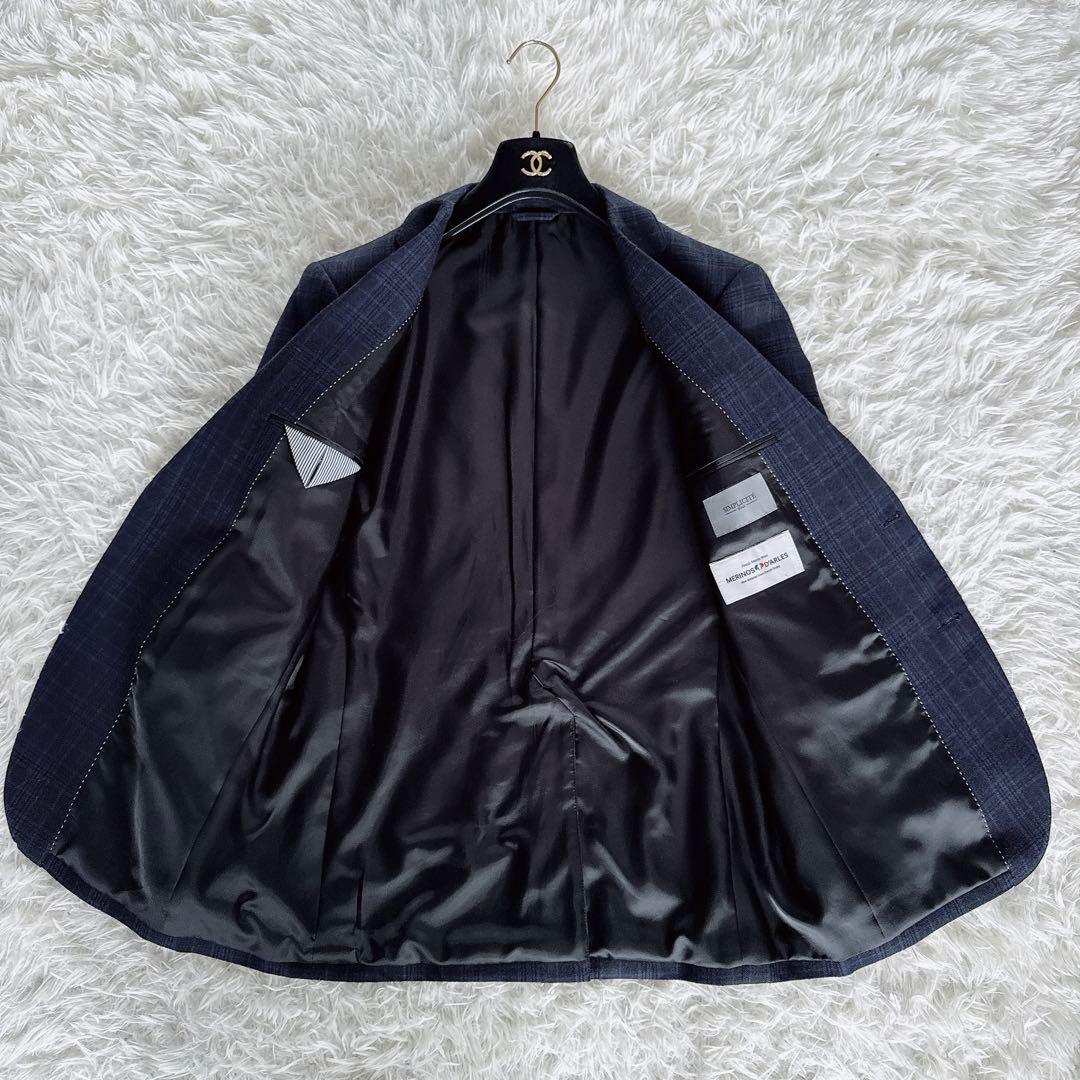 【SIMPLICITE PLUS】スーツ 3ピース ネイビー チェック 48