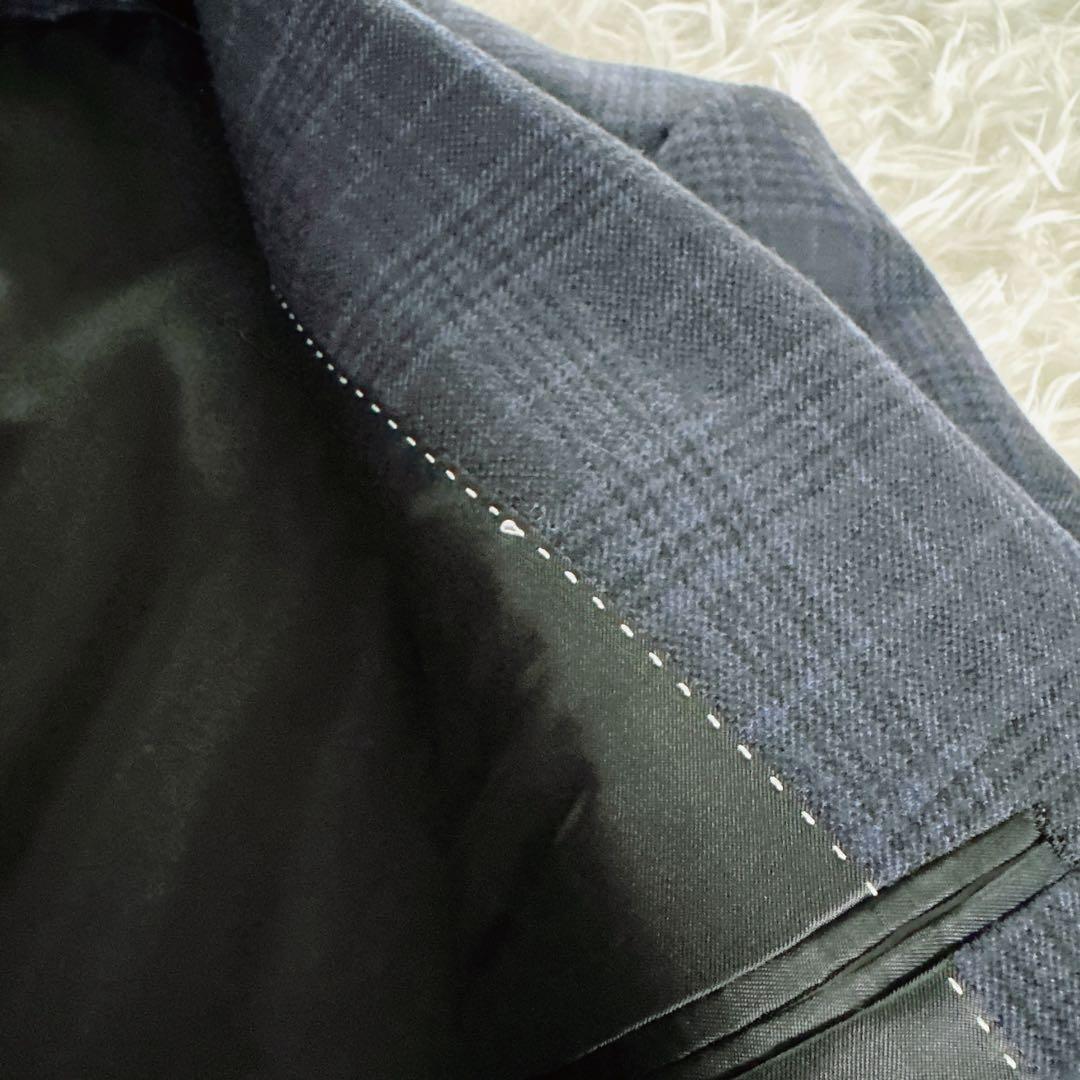 【SIMPLICITE PLUS】スーツ 3ピース ネイビー チェック 48