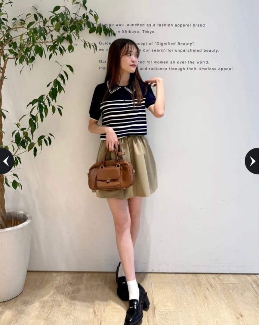 Arpege story Rirandture パールカラーポロニット